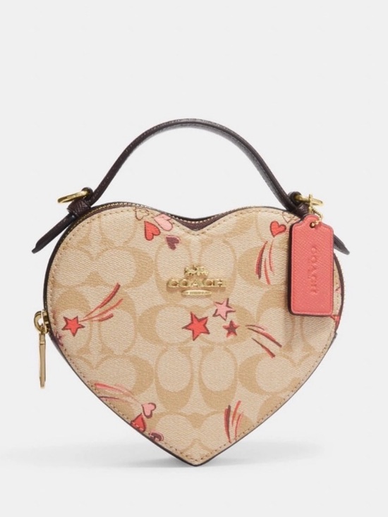 Coach Handbags - Coach Heart Crossbody In Signature
Canvas With Heart And Star Print nwt